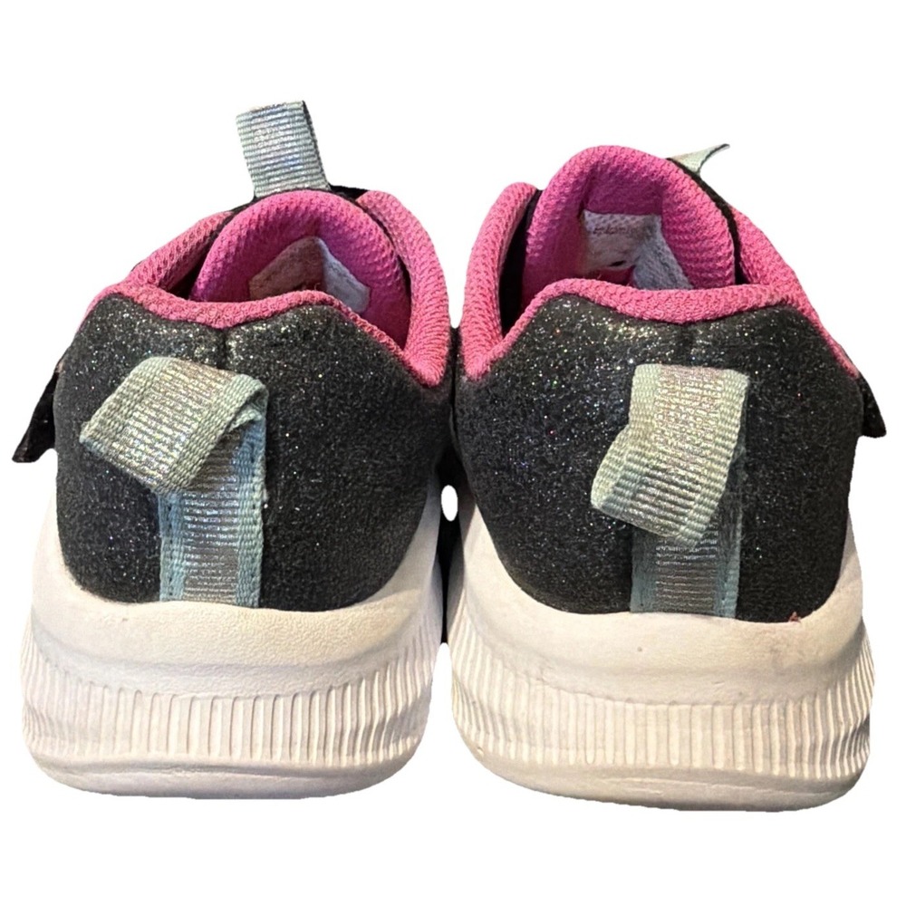 Slip On Bungee Laces hook & Loop Memory Foam Girls Sketchers S Sport CORA Size 1 - Picture 8 of 11